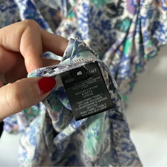 Isabel Marant Étoile Bireya Silk-Blend Mini Dress Size 40/ US 8 NWT - Picture 9 of 12
